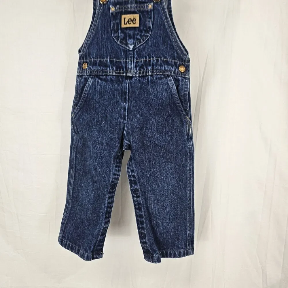 Vintage Lee Overalls Denim Toddler Size 24M Blue Jean